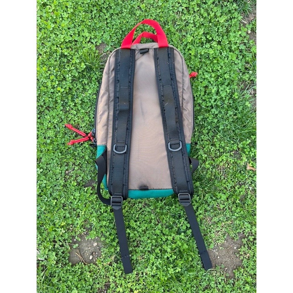Topo Designs Trip Backpack Brown Green Colorblock Hiking Travel Daypack Light - Picture 4 of 6